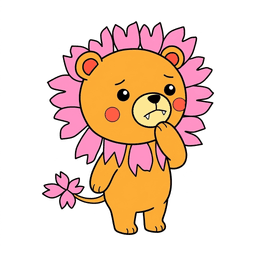 首をかしげて考え中のさくらいおん